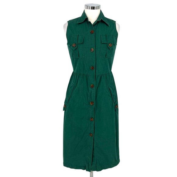 Derek Lam Kelly Utility Shirt Knee Length Dress Green Size 4 - Picture 1 of 13